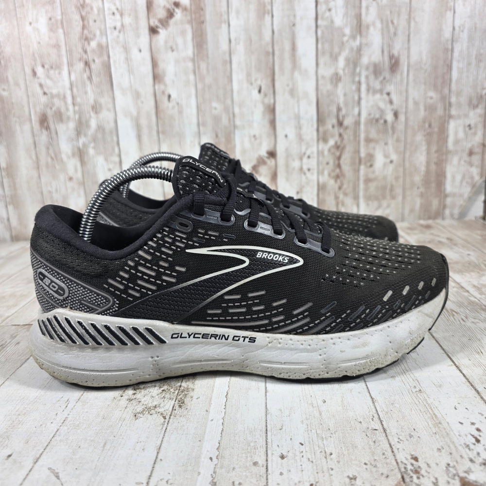 Brooks Glycerin GTS 20 Womens Running Shoes Black White Wide 10 1203701D059